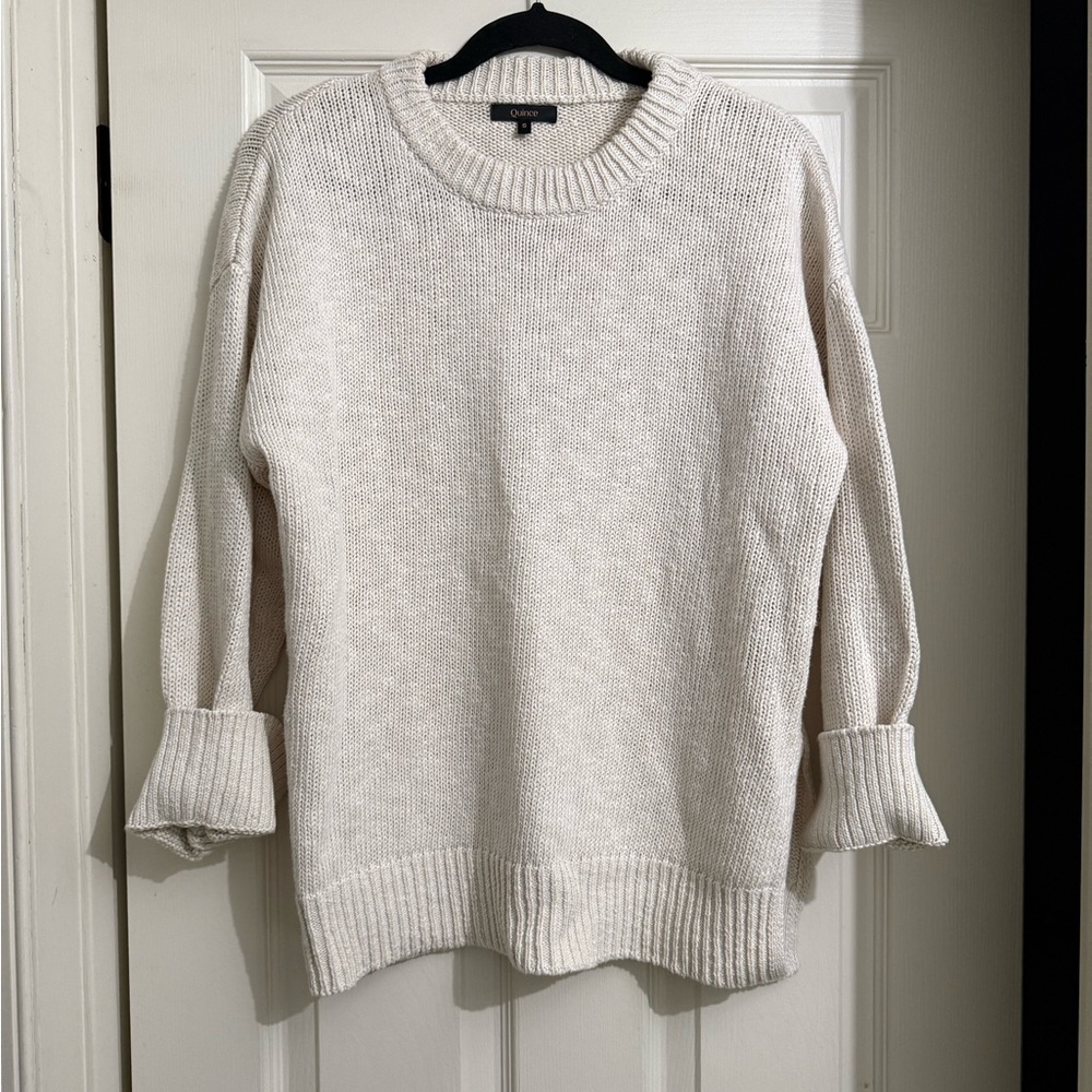 Quince Cream Crew Neck Sweater